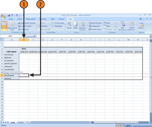 Resizing Multiple Rows or Columns