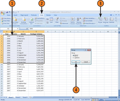 Group Rows and Columns