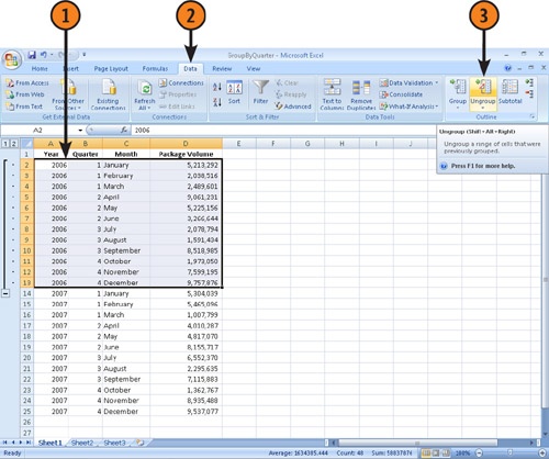 Ungroup Rows and Columns