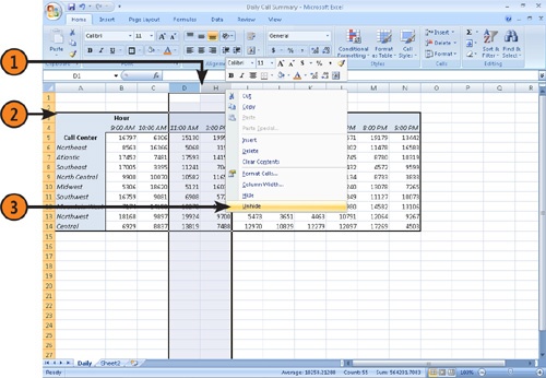 Unhide Rows or Columns