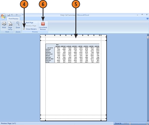 Adjust Page Margins in Print Preview