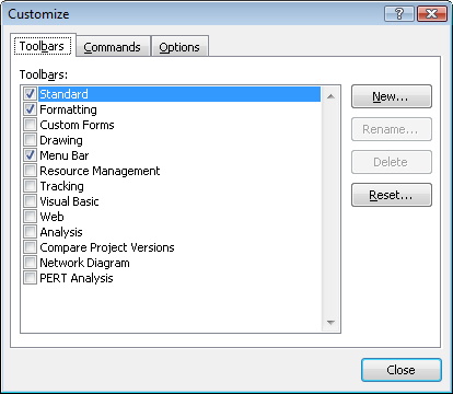 Customizing a Toolbar