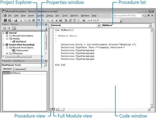 Understanding and Using the Visual Basic Editor