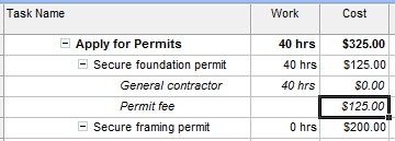 Assign a cost resource to any task that incurs costs separate from those of work or material resource costs.