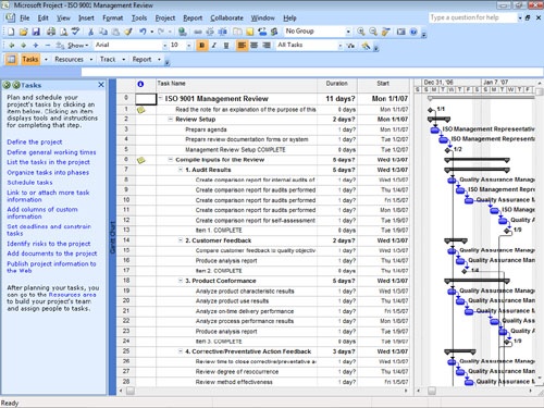 A new project file is created based on the chosen template.