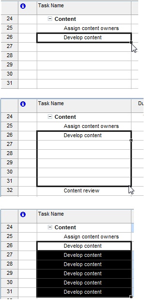 Copy tasks using the fill handle.