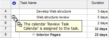 Assign a calendar to a task to schedule it independently from the project or resource calendars.