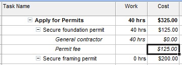 Add the Cost field to the Task Usage or Resource Usage view to review or modify the amount for a cost resource assignment.