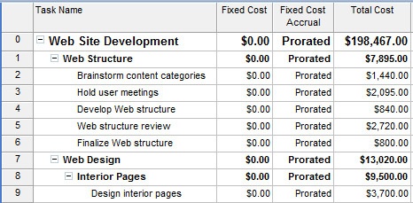 Add the project summary task to add a fixed cost for the entire project.