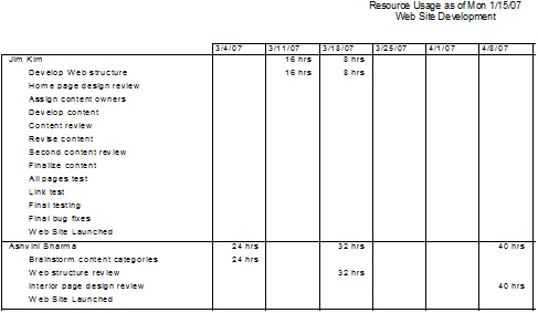 Run the Resource Usage report to see assignment details by week.