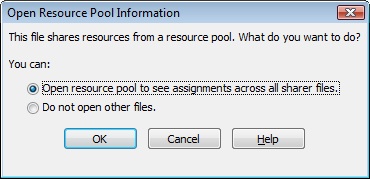 If you choose to open the resource file, you’ll be able to see all resources, including their assignments, in your sharer file.