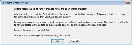 This message appears when you’re working with a read-only resource pool and you make changes that affect resources in the pool.