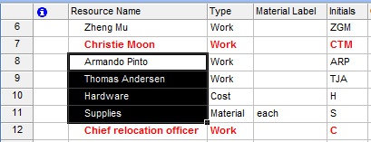 Drag or use the Shift key to select adjacent fields.