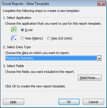When you create a new visual report template, you must specify only a few basic elements.