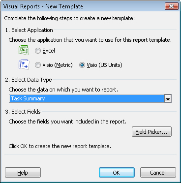 When you create a new visual report template, you must specify three aspects of the template.