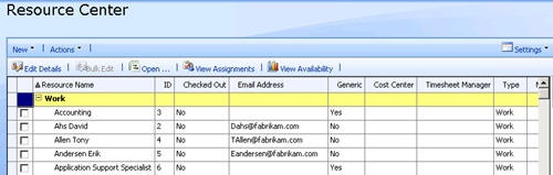 The Checked-Out Enterprise Resources window shows the enterprise resource pool in the Resource Center.