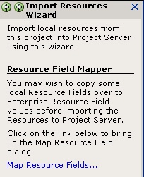 The Import Resources Wizard task pane appears.