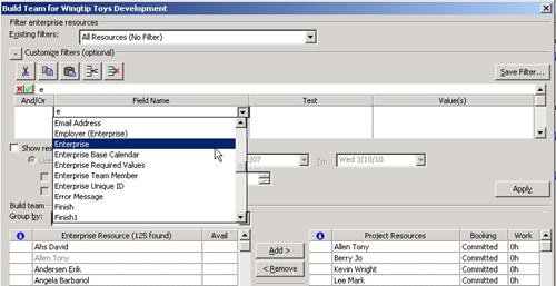 Create a filter to find those resources that meet your criteria.