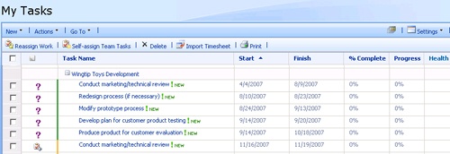 Project resources work with their individual assignment progress pages in Project Web Access.