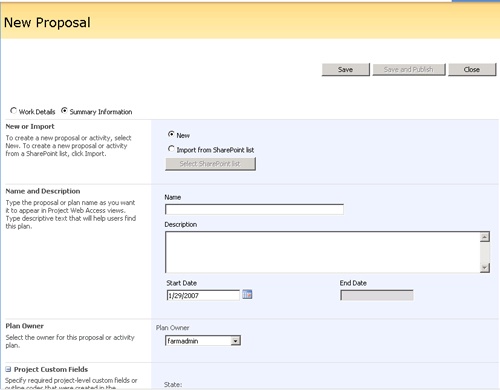Start to create a proposal on the New Proposal page.