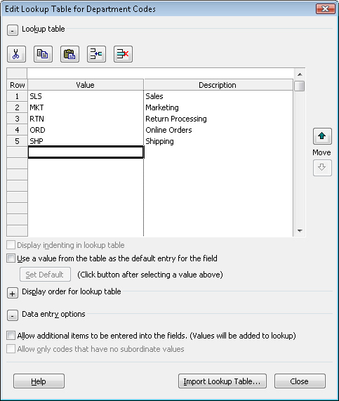 Specify the values to appear in a list for a custom field.