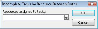 When you create an interactive filter, a dialog box appears, asking for the information you specified.