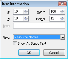 You can specify the size, position, and field name as well as whether users can edit the field value.