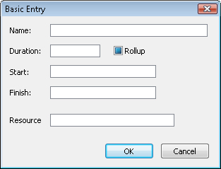 Select the task or resource form you want to edit and then click Apply to display the form.