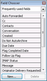 Add or remove columns by using the Field Chooser dialog box.