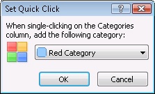 Use the Set Quick Click dialog box to specify the Quick Click category.