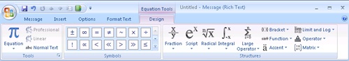 You can use the Equation Tools Design tab to complete your equation.