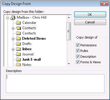 In the Copy Design From dialog box, select the folder with the design you want to copy.