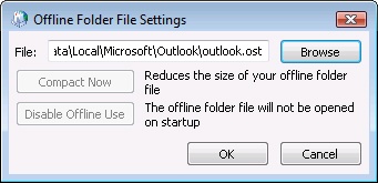 Specify the file name and other settings for the OST file.