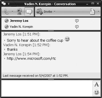 Communicator 2007—Sending a hyperlink