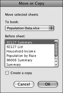 Copy or Move Sheets