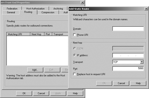 Configuring static routes