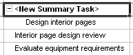 Insert a summary task