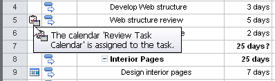 Assign a calendar to a task to schedule it independently from the project or resource calendars.