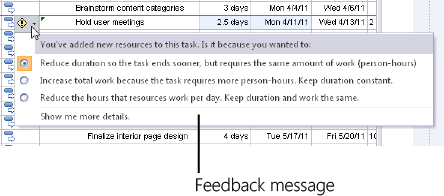 Seeing Scheduling Feedback on Assigned Tasks