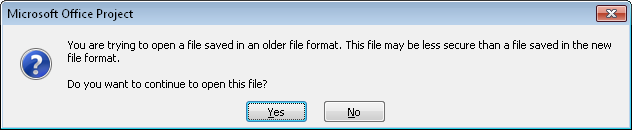 Troubleshooting: Project 2010 will not let you import the older .xls file format