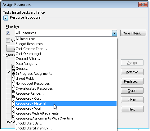 Select the check box under Filter By, and then click the name of filter that describes the type of resource you’re seeking.