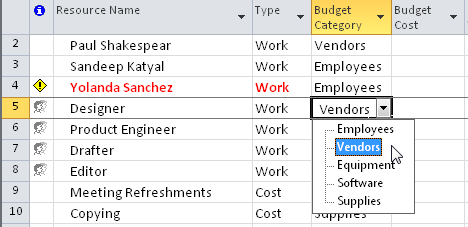 Create a Lookup Table for Your Budget Types