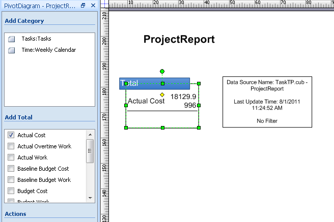 Create a PivotDiagram in Visio to use as a custom project visual report.