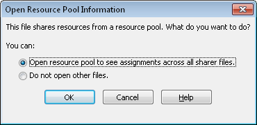 If you choose to open the resource file, you’ll be able to see all resources, including their assignments, in your sharer file.