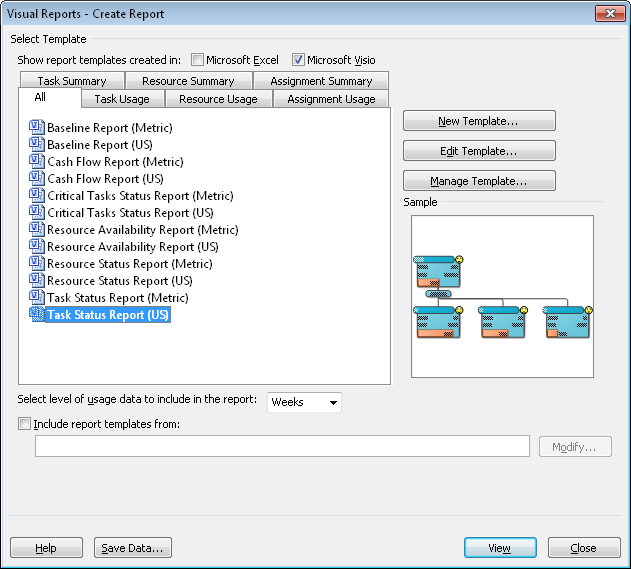 Project 2010 comes with several built-in visual reports that use Visio PivotDiagrams.