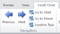 The Gantt Chart tab offers a fast way to navigate to the task you want.