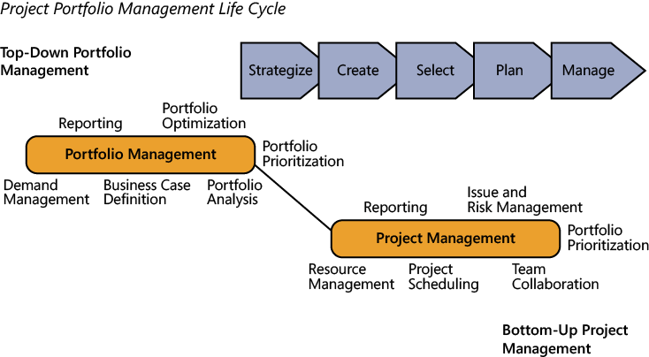 The portfolio management life cycle is a five-step iterative process.