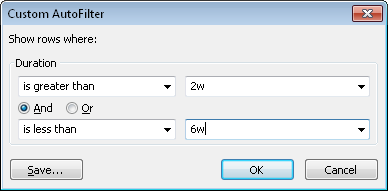 Customize and save an AutoFilter.