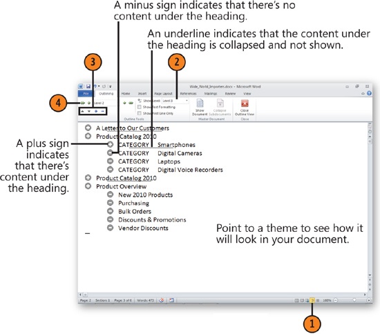 View the Document’s Outline