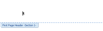 A First Page header, shown in Word 2010.